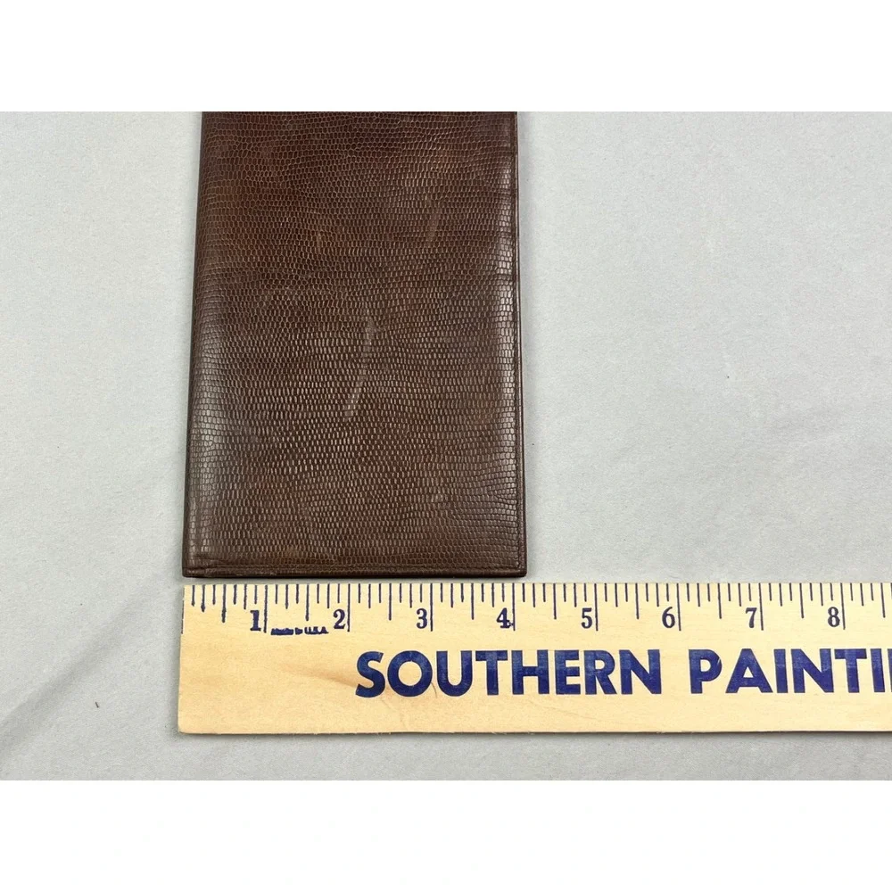Sanger-Harris Brown Lizard Embossed Leather Breast Pocket Wallet Made in Italy
